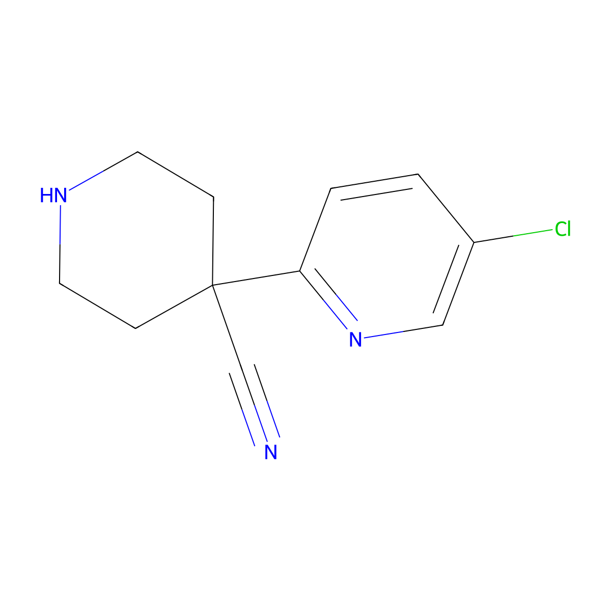 4-(5-Chloropyridin-2-yl)piperidine-4-carbonitrile molecular structure, CAS 1315362-14-1