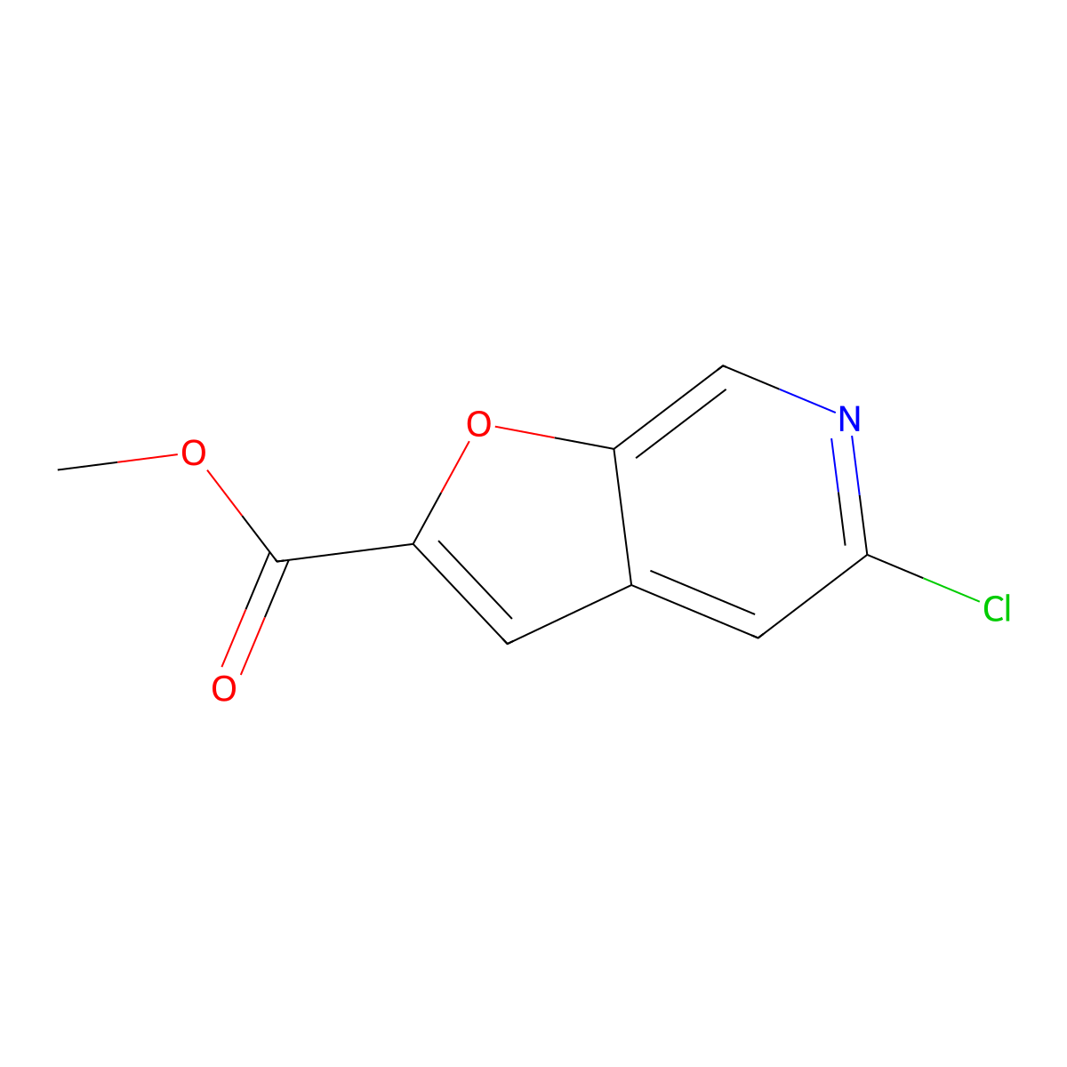 Methyl 5-chlorofuro(2,3-c)pyridine-2-carboxylate molecular structure, CAS 1315362-16-3