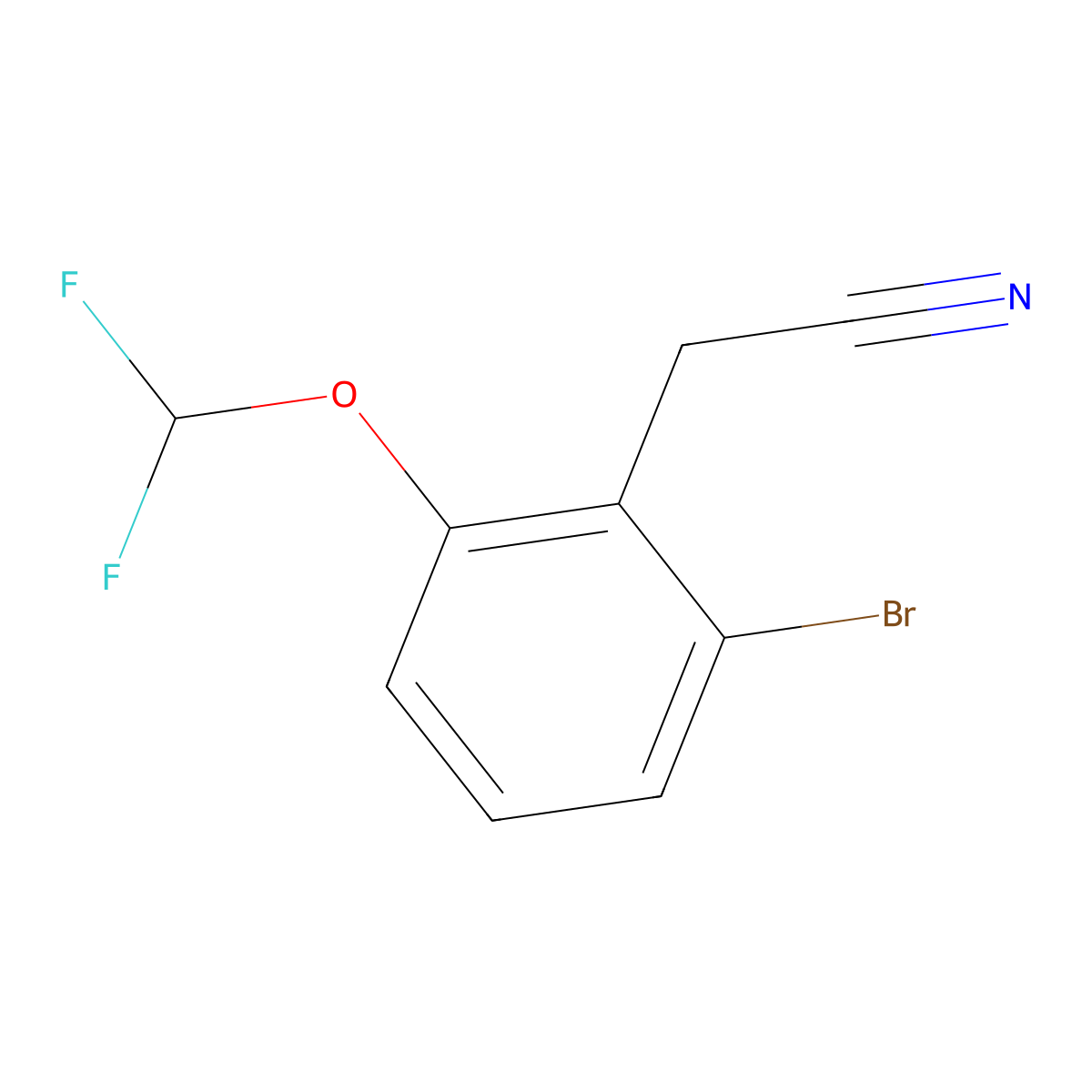 2-(2-Bromo-6-(difluoromethoxy)phenyl)acetonitrile molecular structure, CAS 1315362-62-9