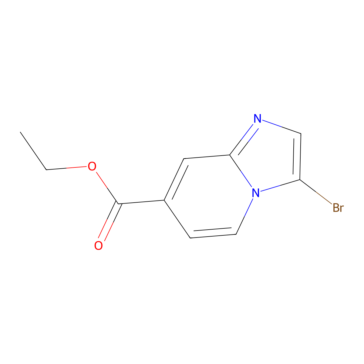 Ethyl 3-bromoimidazo[1,2-a]pyridine-7-carboxylate molecular structure, CAS 1315362-84-5