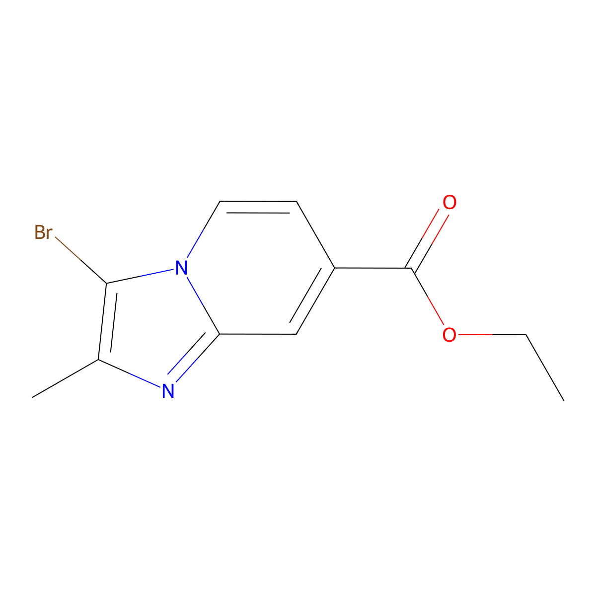 Ethyl 3-bromo-2-methylimidazo[1,2-a]pyridine-7-carboxylate molecular structure, CAS 1315362-89-0