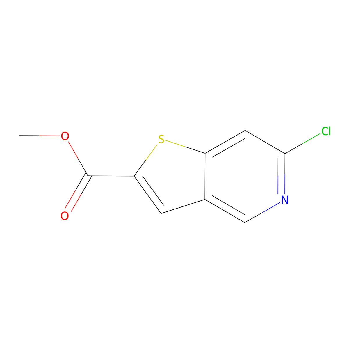 Methyl 6-chlorothieno[3,2-c]pyridine-2-carboxylate molecular structure, CAS 1315363-32-6