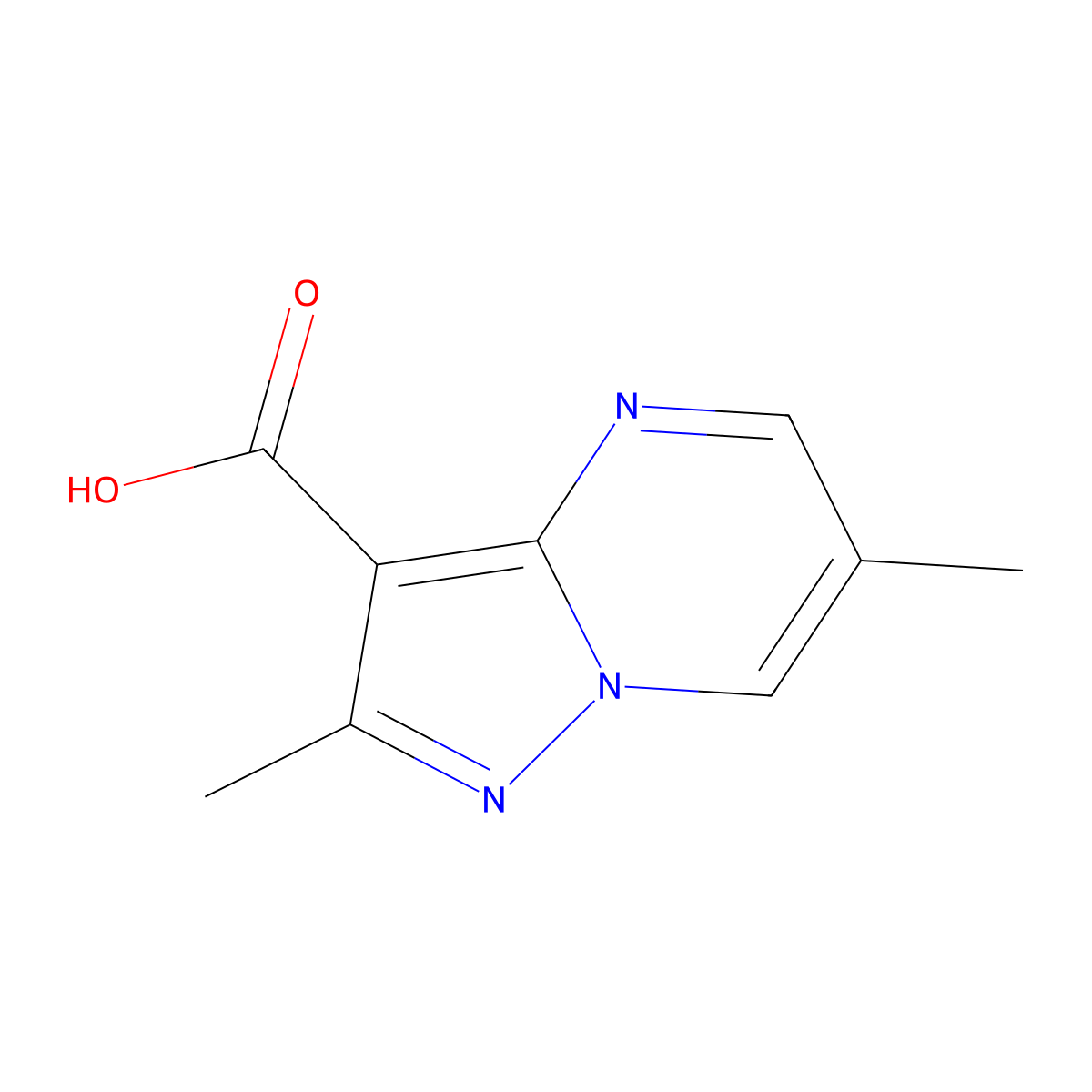 2,6-Dimethylpyrazolo[1,5-a]pyrimidine-3-carboxylic acid molecular structure, CAS 1315363-57-5