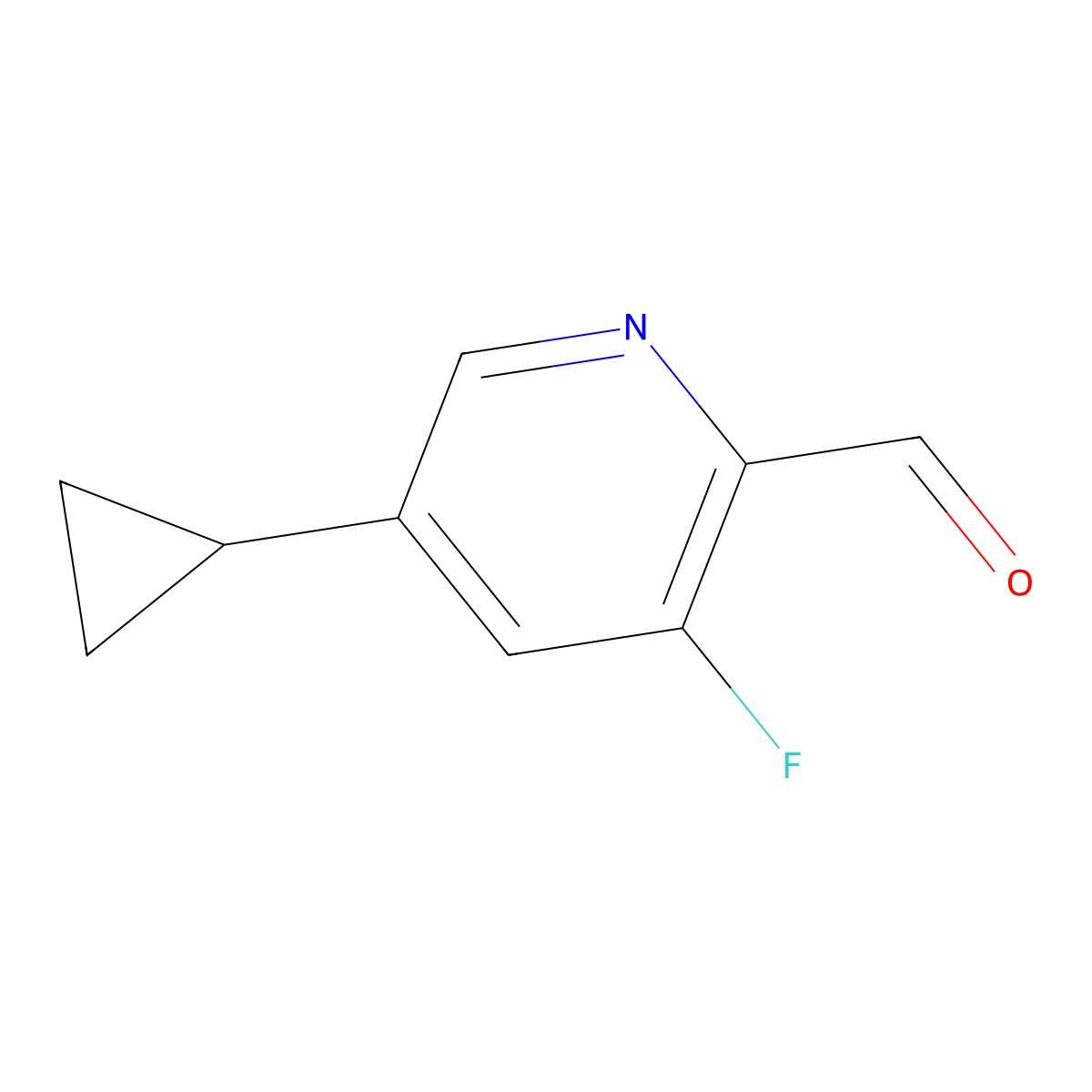 5-Cyclopropyl-3-fluoropicolinaldehyde molecular structure, CAS 1315363-79-1
