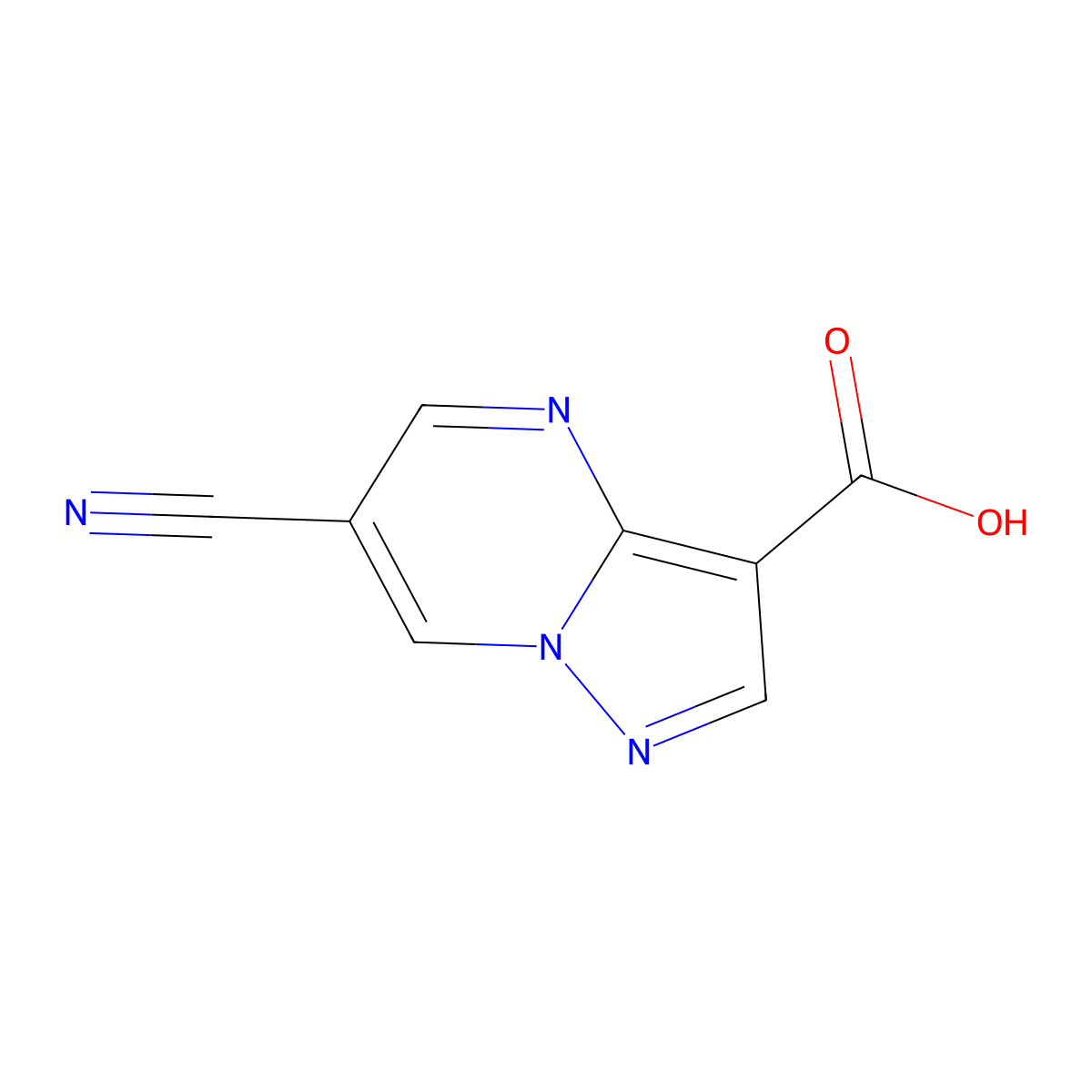 6-Cyanopyrazolo[1,5-a]pyrimidine-3-carboxylic acid molecular structure, CAS 1315363-86-0
