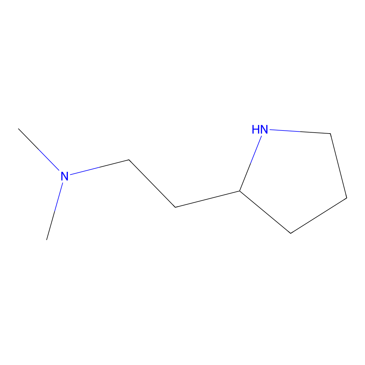 dimethyl({2-[(2R)-pyrrolidin-2-yl]ethyl})amine molecular structure, CAS 1315363-88-2