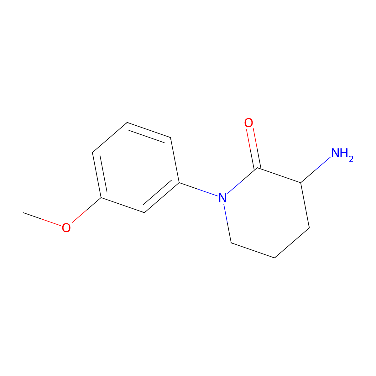 3-Amino-1-(3-methoxyphenyl)piperidin-2-one molecular structure, CAS 1315365-05-9
