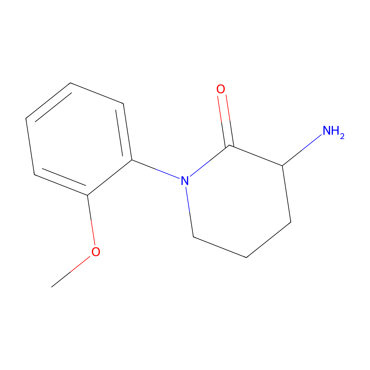 3-Amino-1-(2-methoxyphenyl)piperidin-2-one molecular structure, CAS 1315365-06-0