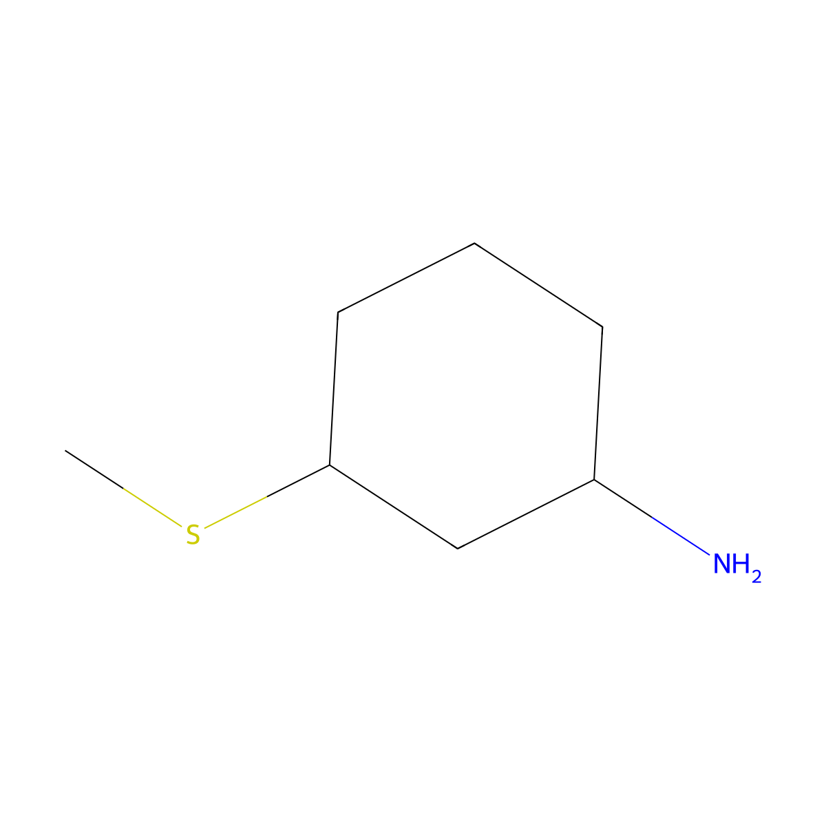 3-(Methylsulfanyl)cyclohexan-1-amine molecular structure, CAS 1315365-18-4