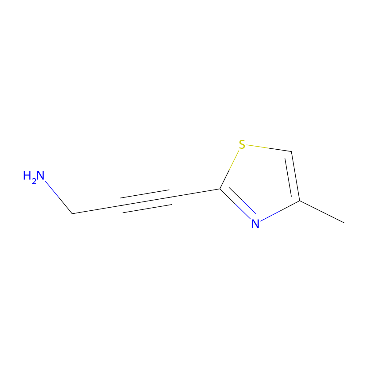 3-(4-Methyl-1,3-thiazol-2-yl)prop-2-yn-1-amine molecular structure, CAS 1315365-22-0