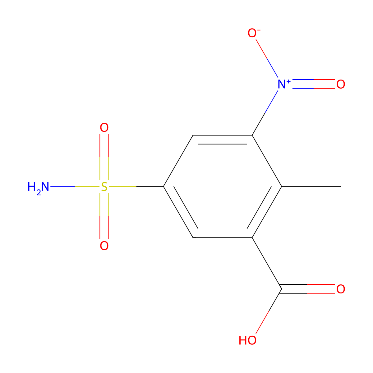 2-Methyl-3-nitro-5-sulfamoylbenzoic acid molecular structure, CAS 1315365-23-1