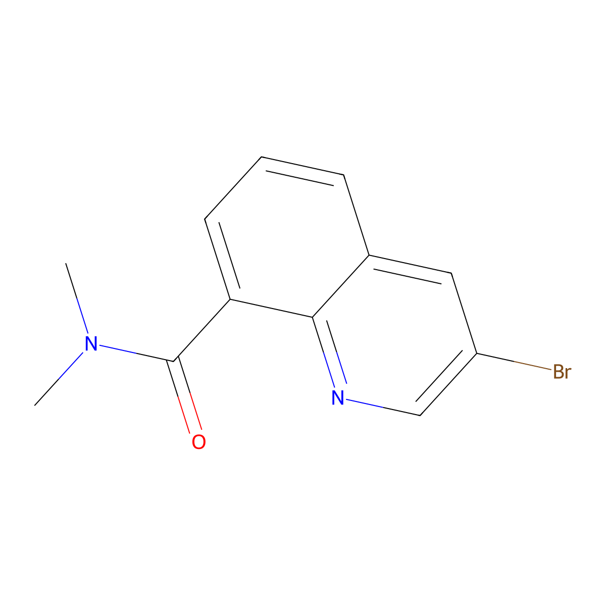 3-bromo-N,N-dimethylquinoline-8-carboxamide molecular structure, CAS 1315365-25-3