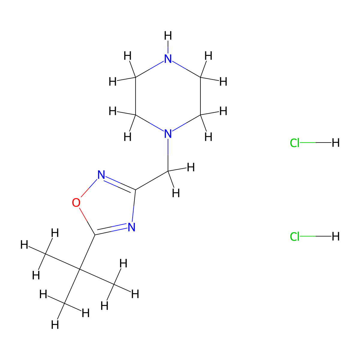 1-[(5-Tert-butyl-1,2,4-oxadiazol-3-yl)methyl]piperazine dihydrochloride molecular structure, CAS 1315365-26-4