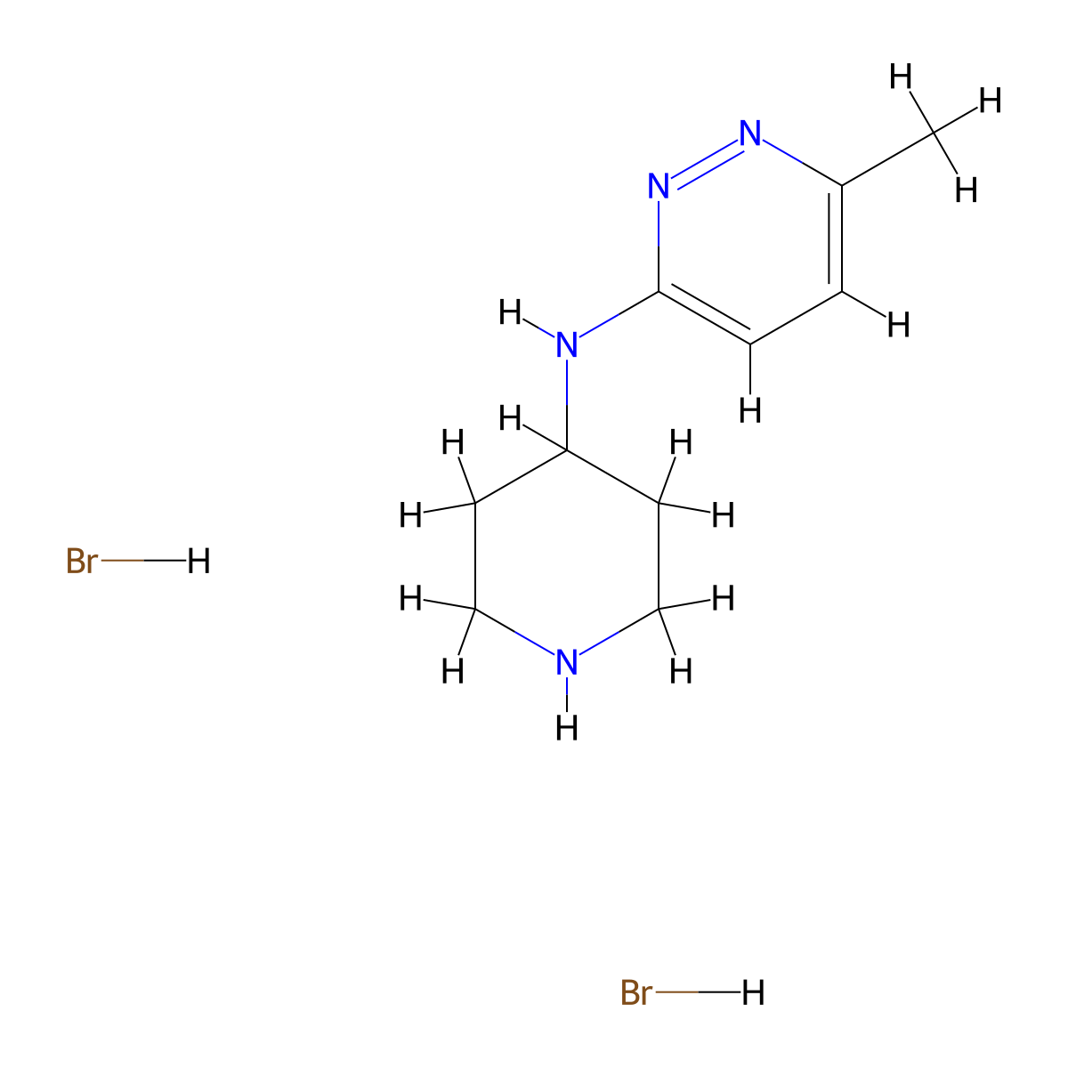 6-methyl-N-(piperidin-4-yl)pyridazin-3-amine dihydrobromide molecular structure, CAS 1315365-29-7