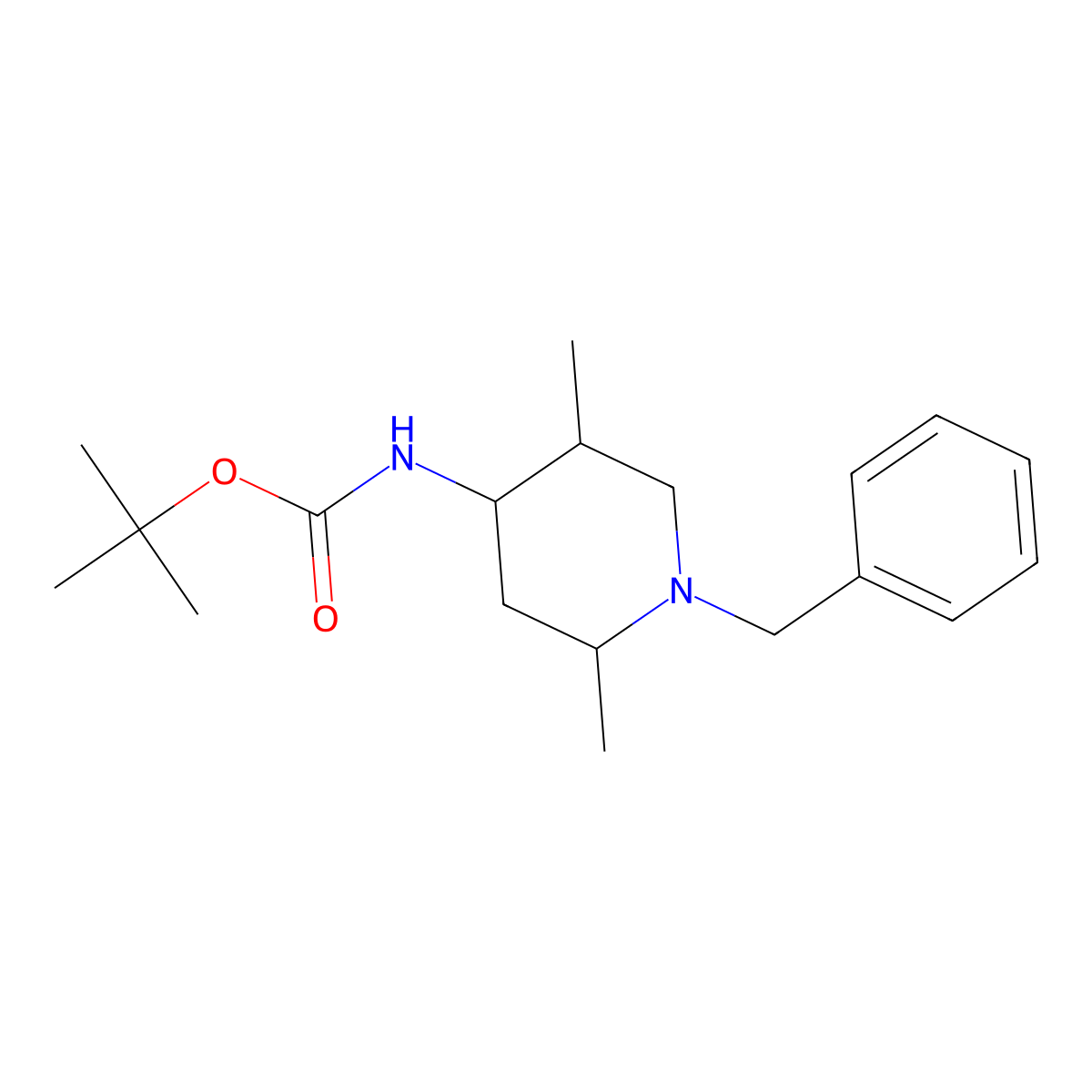 tert-butyl N-(1-benzyl-2,5-dimethylpiperidin-4-yl)carbamate molecular structure, CAS 1315365-30-0