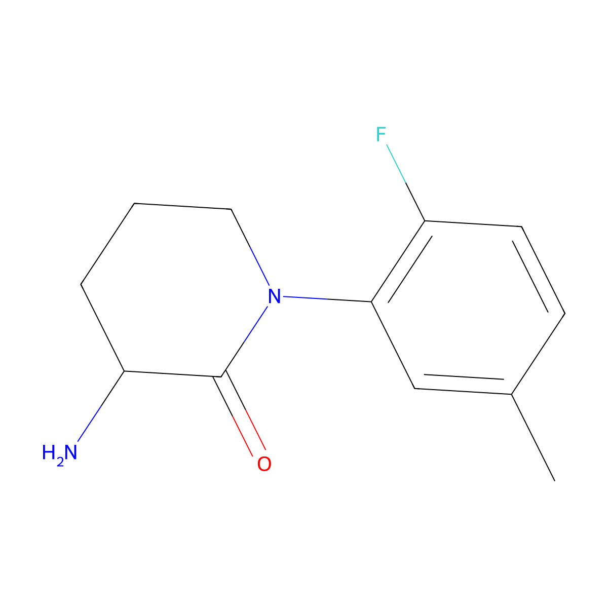 3-Amino-1-(2-fluoro-5-methylphenyl)piperidin-2-one molecular structure, CAS 1315365-31-1