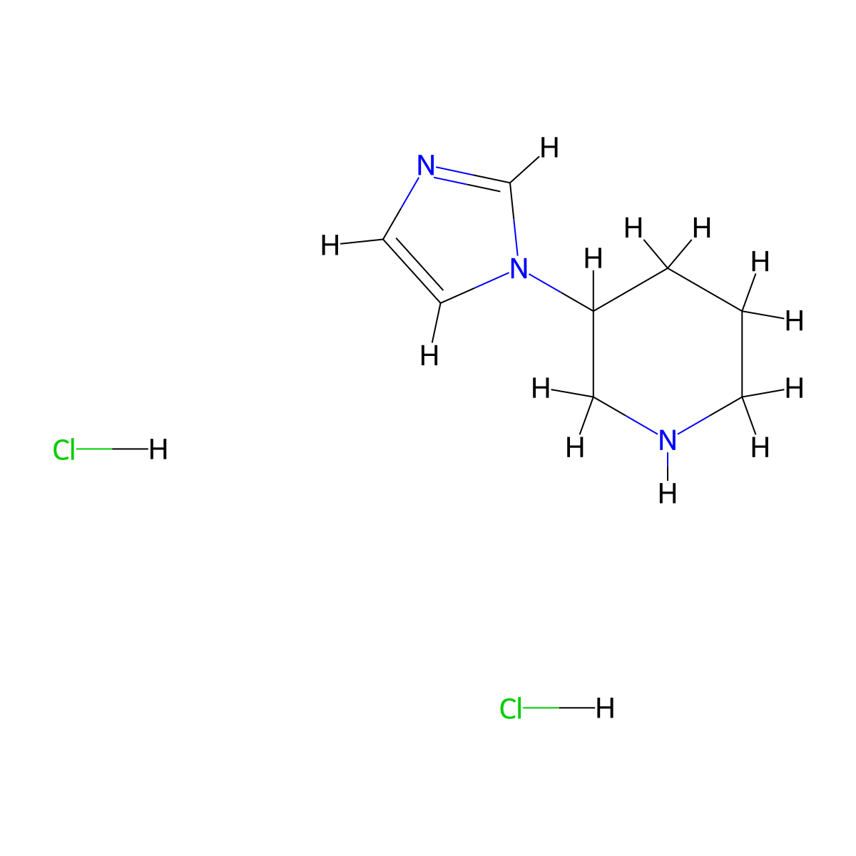 3-(1H-imidazol-1-yl)piperidine dihydrochloride molecular structure, CAS 1315365-32-2