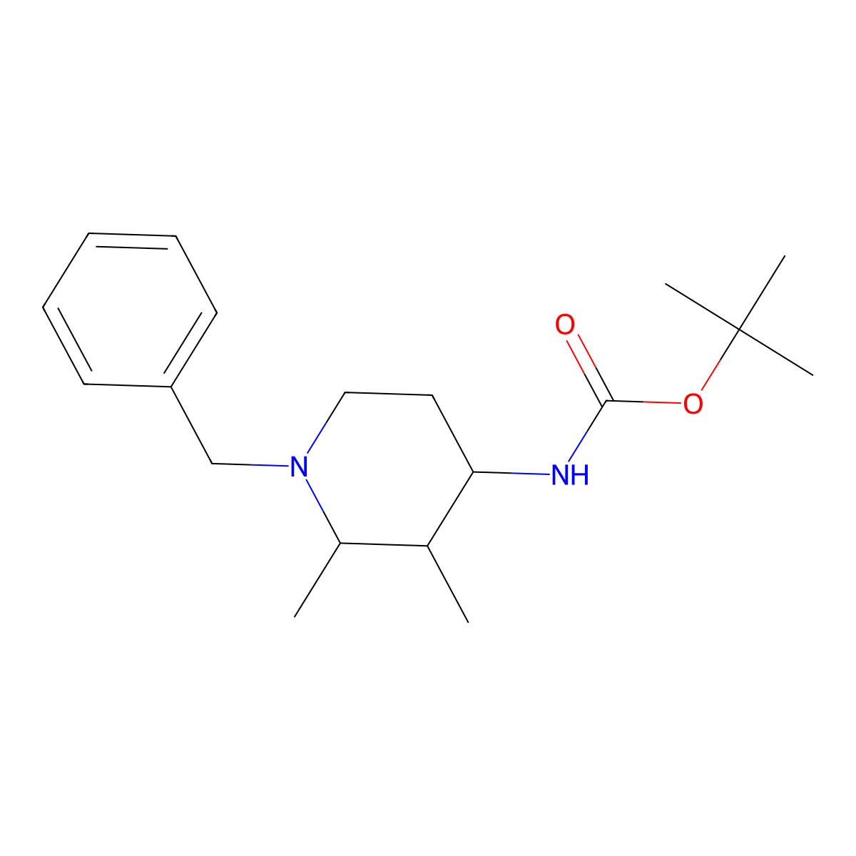 tert-butyl N-(1-benzyl-2,3-dimethylpiperidin-4-yl)carbamate molecular structure, CAS 1315365-33-3