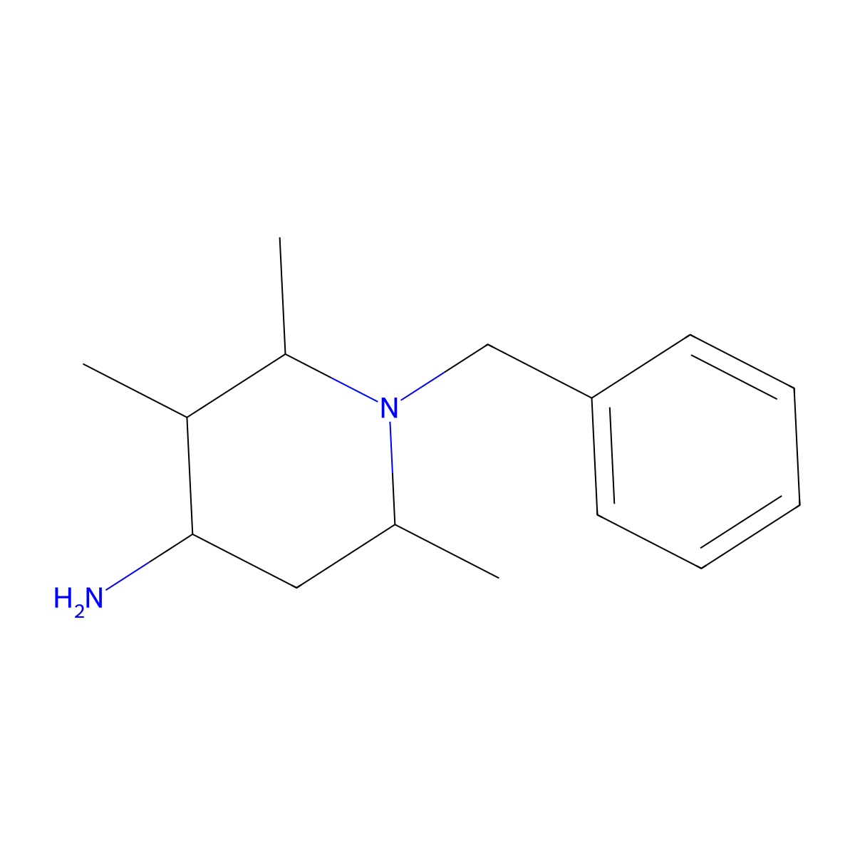 1-Benzyl-2,3,6-trimethylpiperidin-4-amine molecular structure, CAS 1315365-34-4