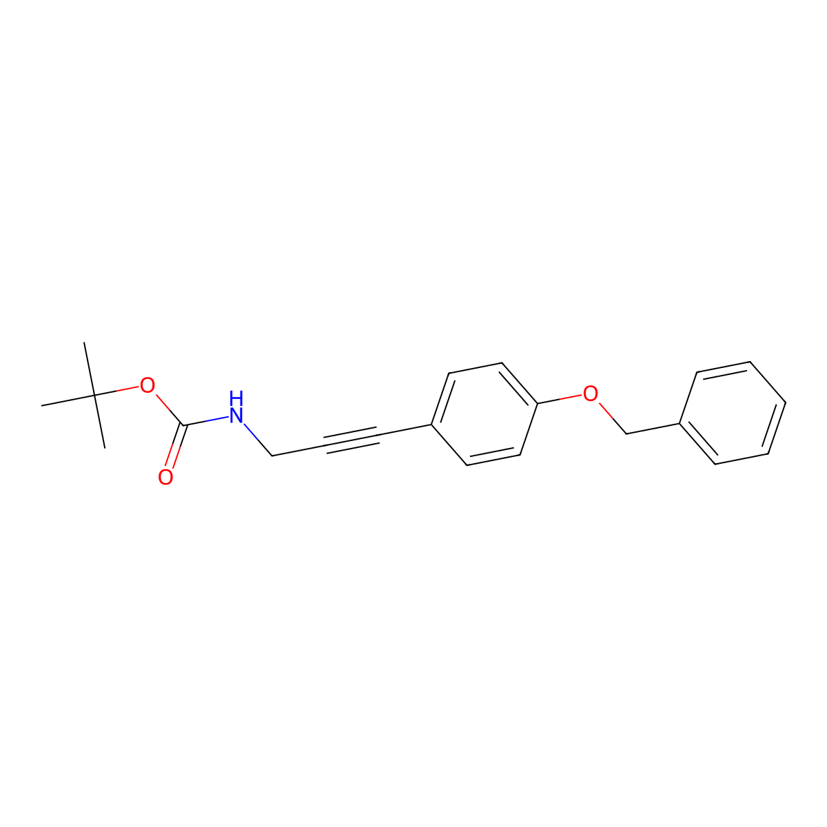 tert-butyl N-{3-[4-(benzyloxy)phenyl]prop-2-yn-1-yl}carbamate molecular structure, CAS 1315365-40-2
