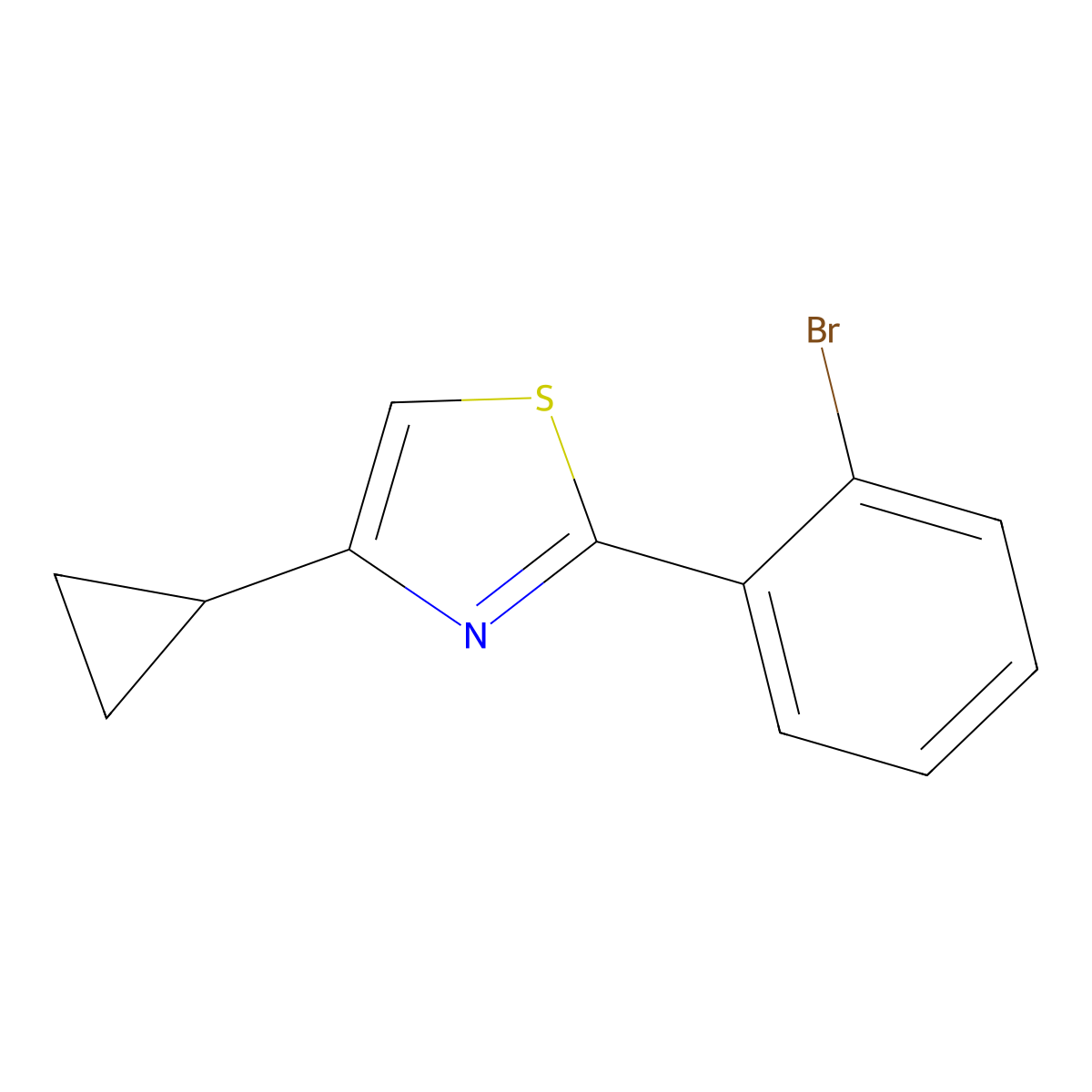 2-(2-Bromophenyl)-4-cyclopropyl-1,3-thiazole molecular structure, CAS 1315365-41-3
