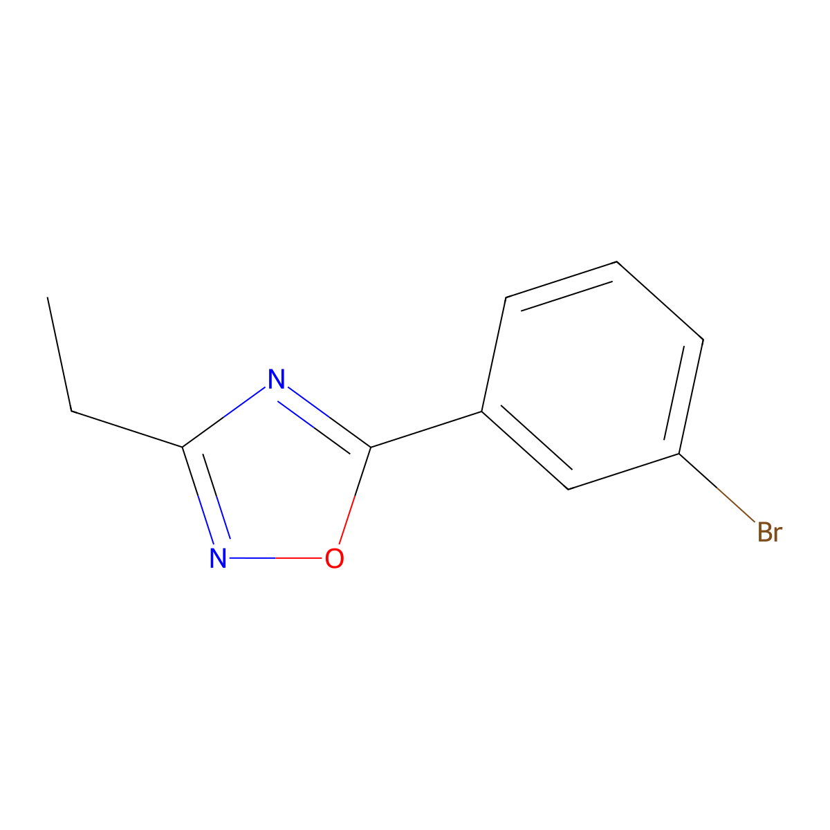 5-(3-Bromophenyl)-3-ethyl-1,2,4-oxadiazole molecular structure, CAS 1315365-44-6