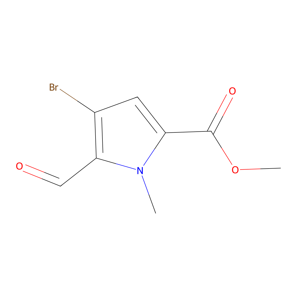 methyl 4-bromo-5-formyl-1-methyl-1H-pyrrole-2-carboxylate molecular structure, CAS 1315365-45-7