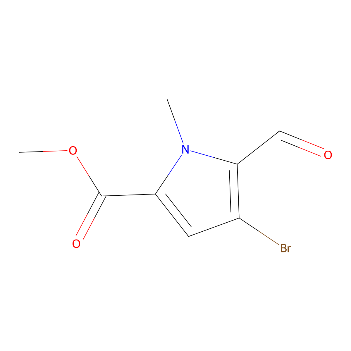 methyl 4-bromo-5-formyl-1-methyl-1H-pyrrole-2-carboxylate molecular structure, CAS 1315365-45-7