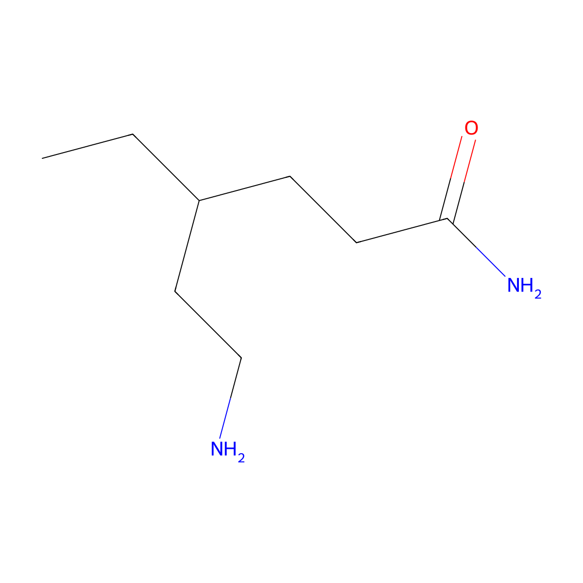 6-Amino-4-ethylhexanamide molecular structure, CAS 1315365-49-1
