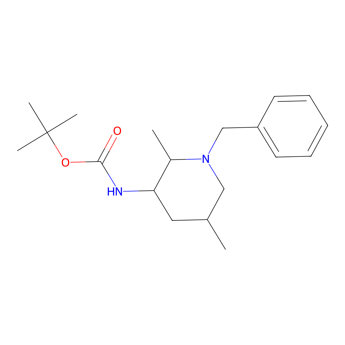 tert-butyl N-(1-benzyl-2,5-dimethylpiperidin-3-yl)carbamate molecular structure, CAS 1315365-51-5