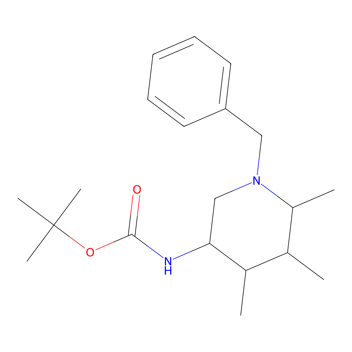 tert-butyl N-(1-benzyl-4,5,6-trimethylpiperidin-3-yl)carbamate molecular structure, CAS 1315365-57-1