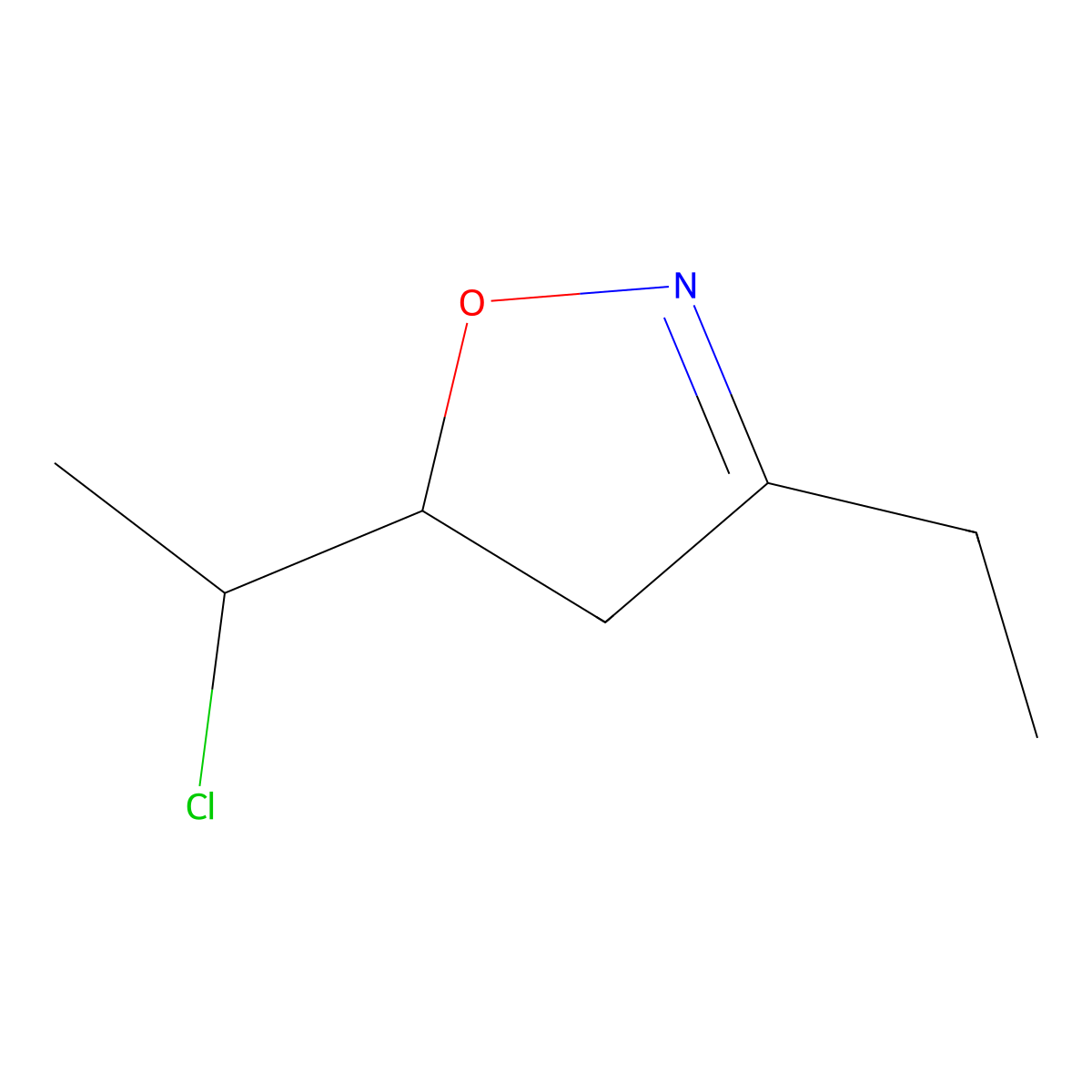 5-(1-Chloroethyl)-3-ethyl-4,5-dihydro-1,2-oxazole molecular structure, CAS 1315365-58-2
