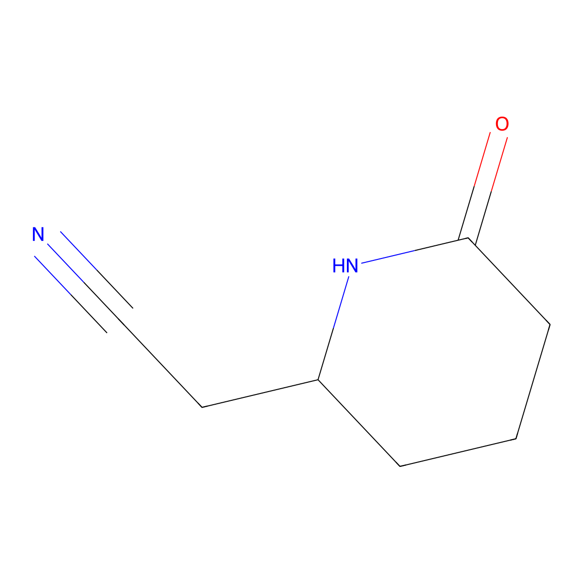 2-(6-Oxopiperidin-2-yl)acetonitrile molecular structure, CAS 1315365-59-3