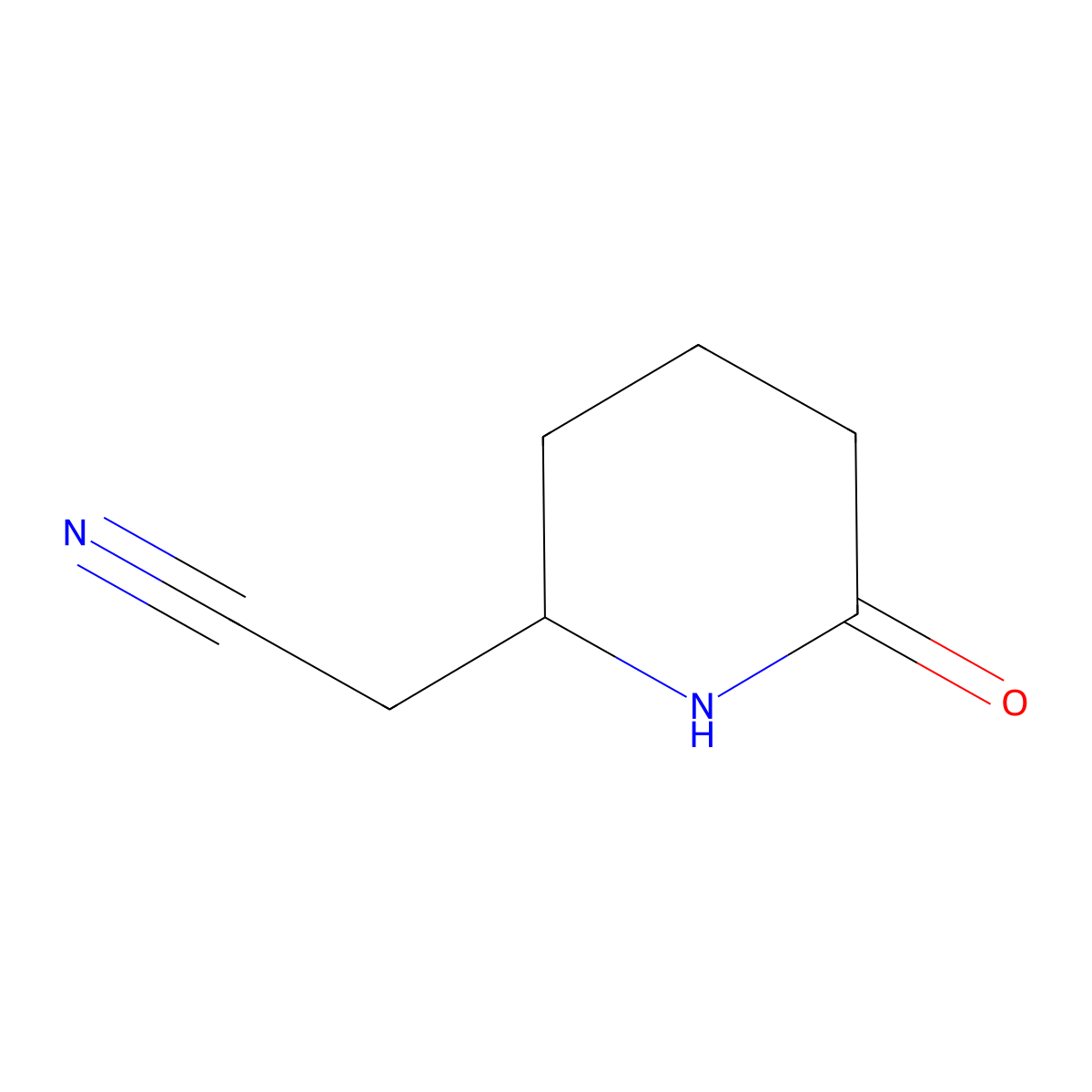 2-(6-Oxopiperidin-2-yl)acetonitrile molecular structure, CAS 1315365-59-3