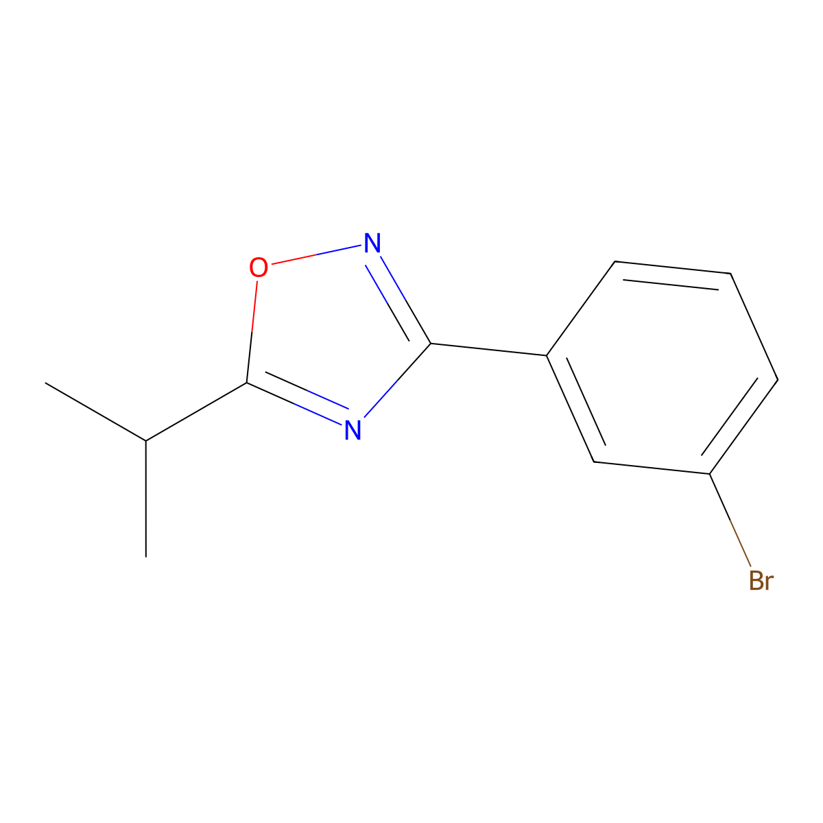 3-(3-Bromophenyl)-5-(propan-2-yl)-1,2,4-oxadiazole molecular structure, CAS 1315365-60-6