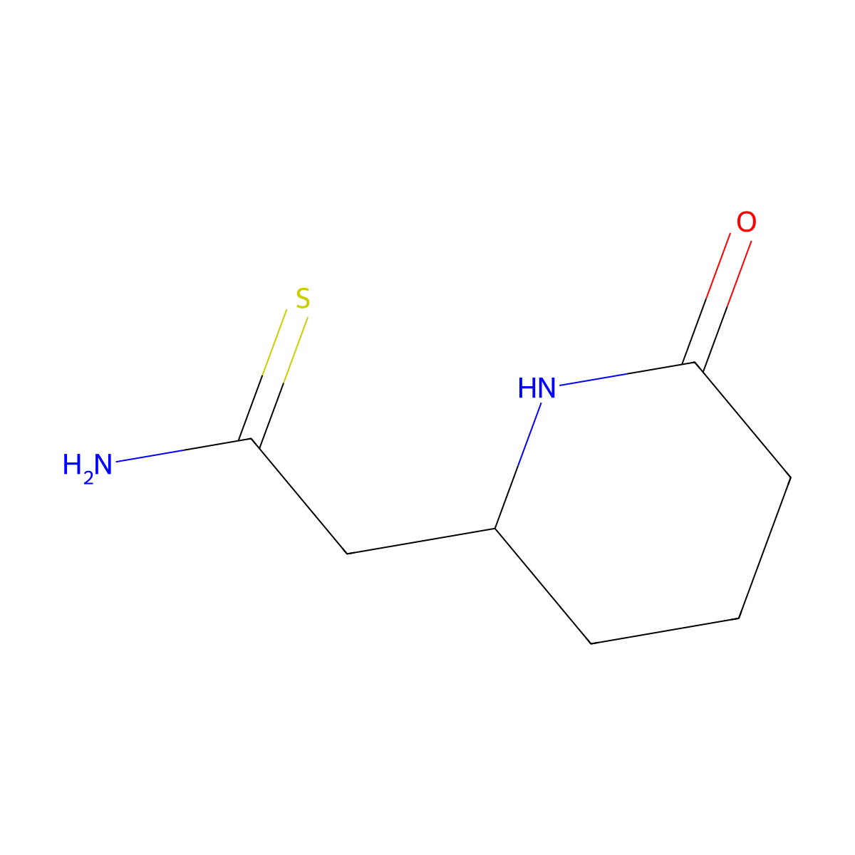 2-(6-Oxopiperidin-2-yl)ethanethioamide molecular structure, CAS 1315365-64-0