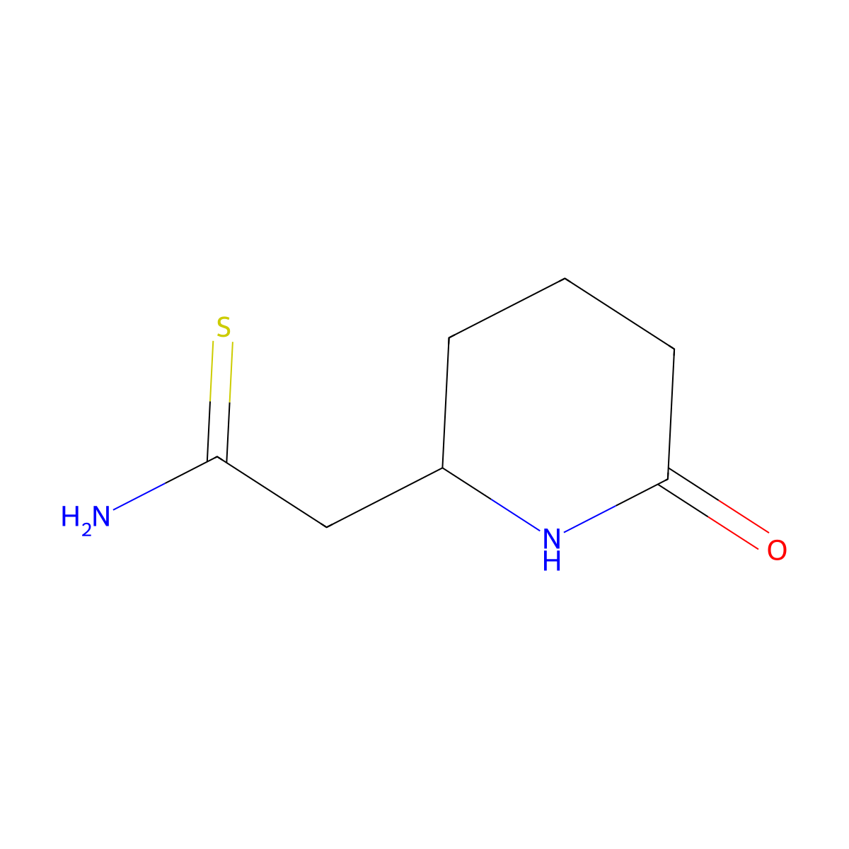 2-(6-Oxopiperidin-2-yl)ethanethioamide molecular structure, CAS 1315365-64-0