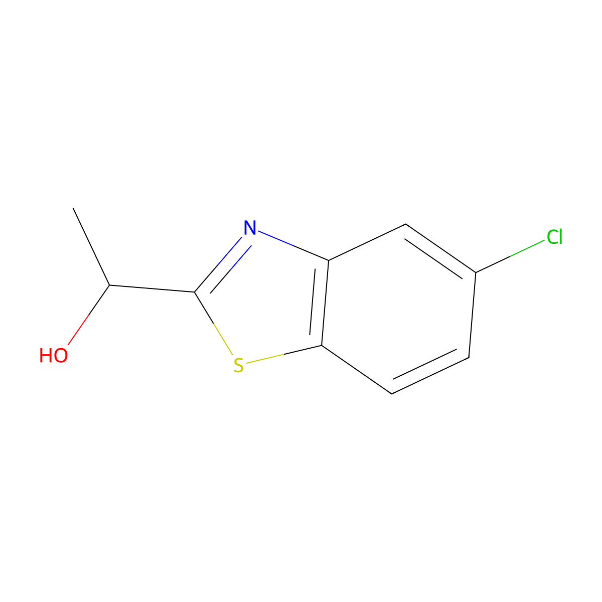 1-(5-Chloro-1,3-benzothiazol-2-yl)ethan-1-ol molecular structure, CAS 1315365-71-9