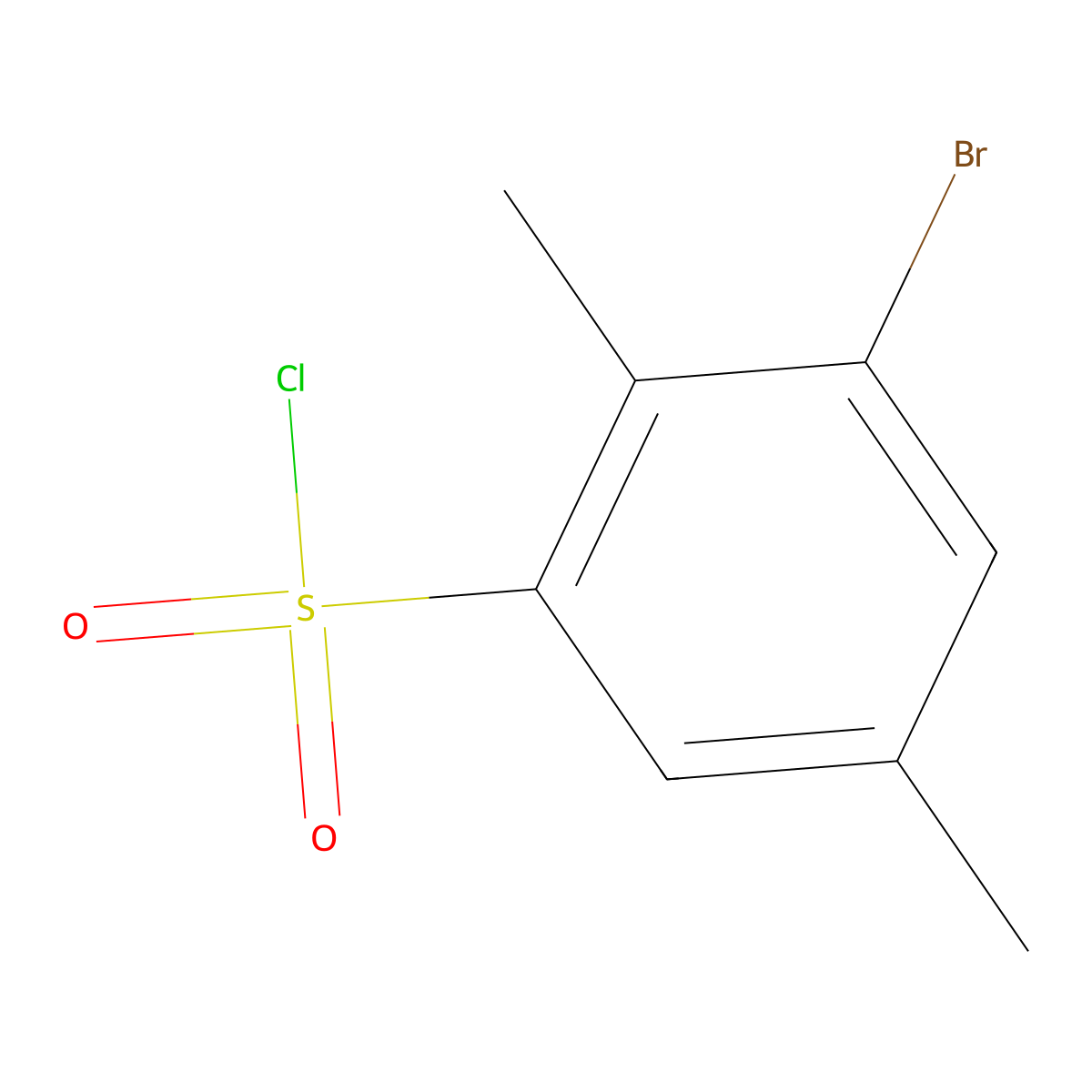 3-Bromo-2,5-dimethylbenzene-1-sulfonyl chloride molecular structure, CAS 1315365-76-4