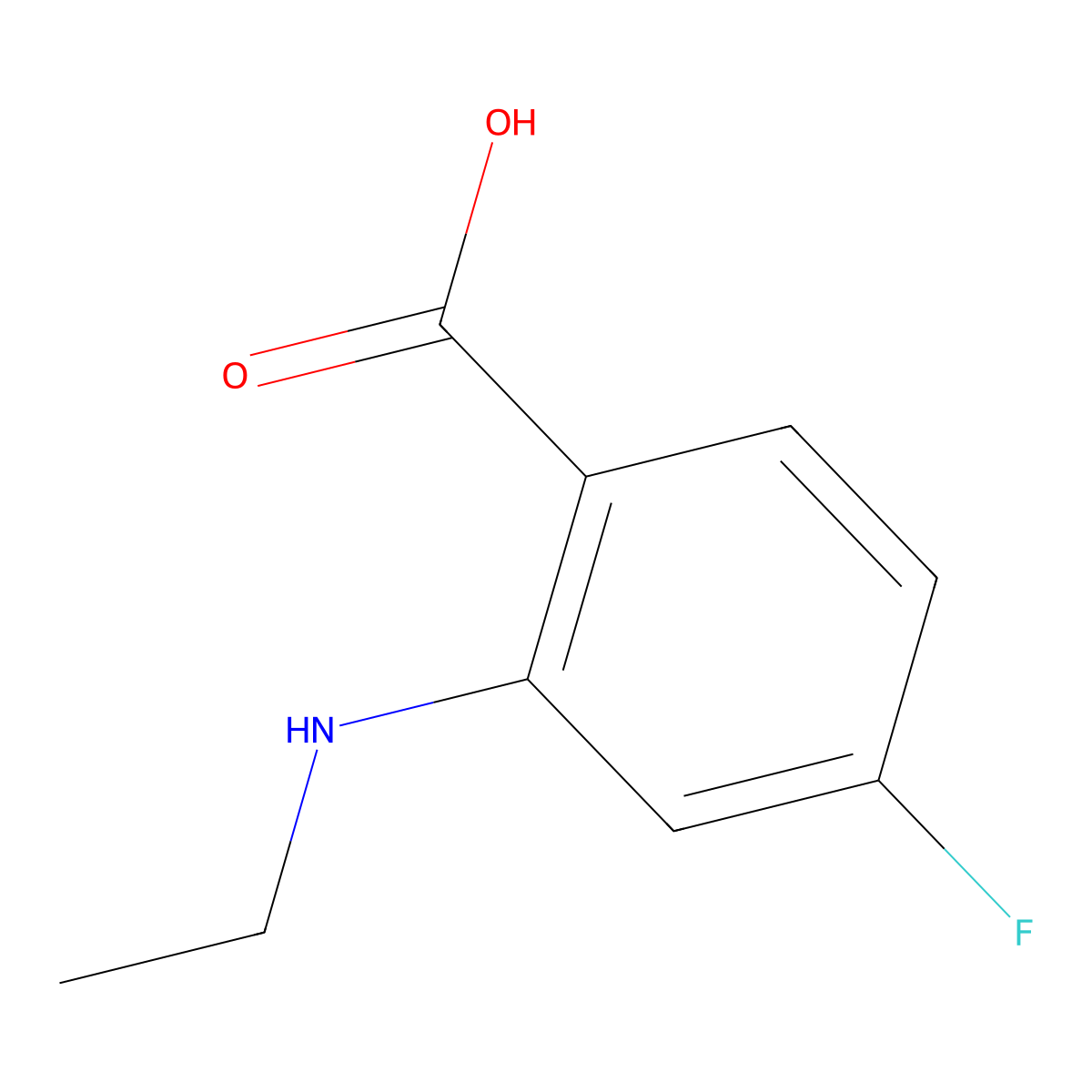 2-(Ethylamino)-4-fluorobenzoic acid molecular structure, CAS 1315365-79-7