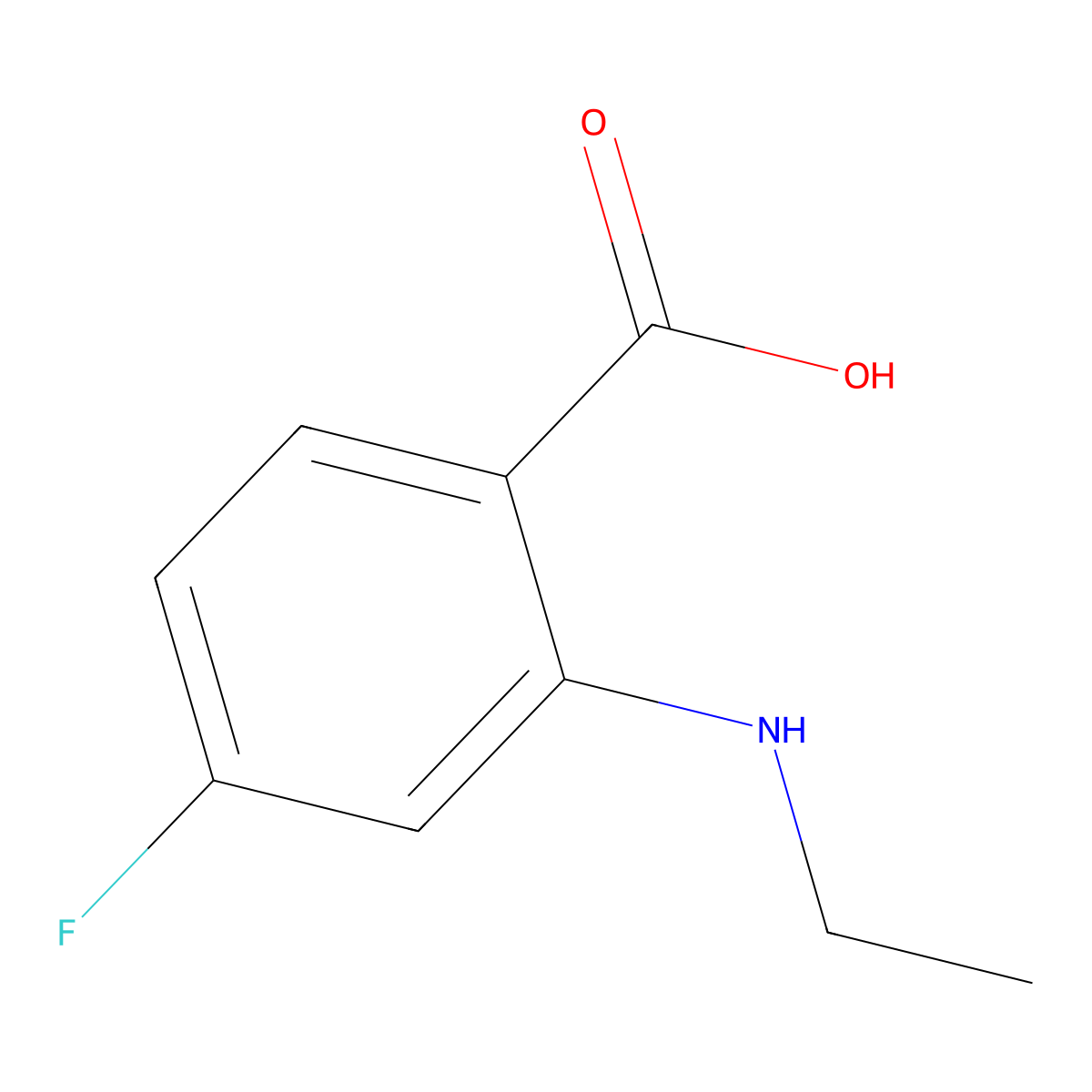 2-(Ethylamino)-4-fluorobenzoic acid molecular structure, CAS 1315365-79-7
