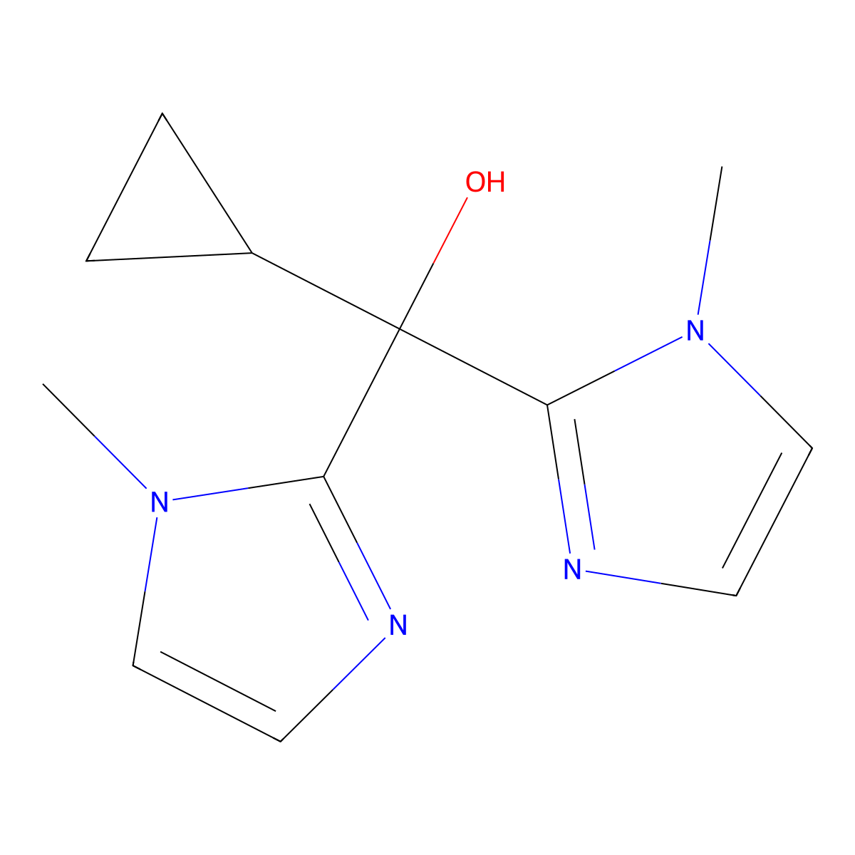cyclopropylbis(1-methyl-1H-imidazol-2-yl)methanol molecular structure, CAS 1315365-80-0