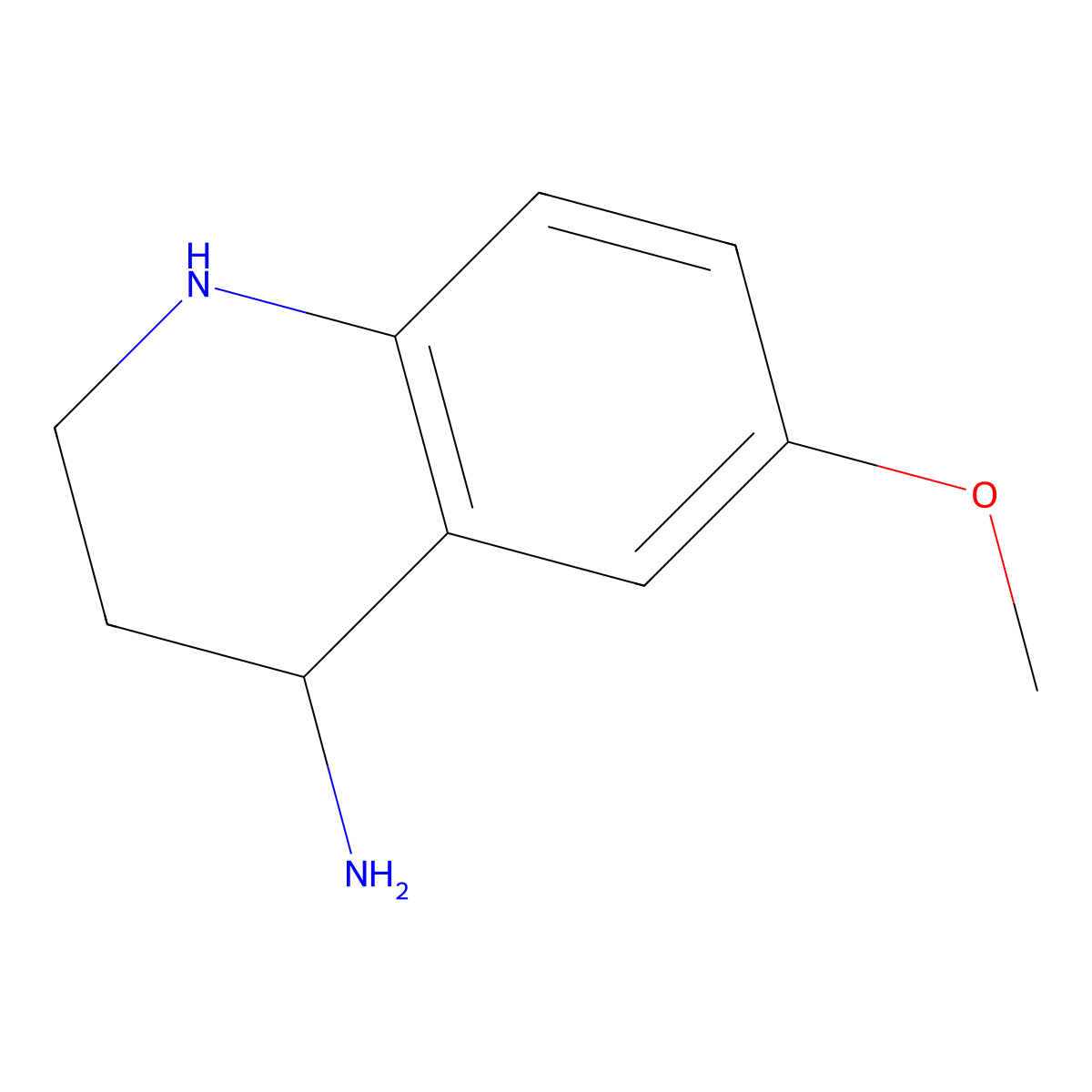 6-Methoxy-1,2,3,4-tetrahydroquinolin-4-amine molecular structure, CAS 1315365-82-2