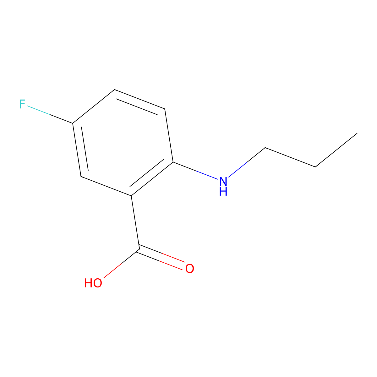 5-Fluoro-2-(propylamino)benzoic acid molecular structure, CAS 1315365-83-3