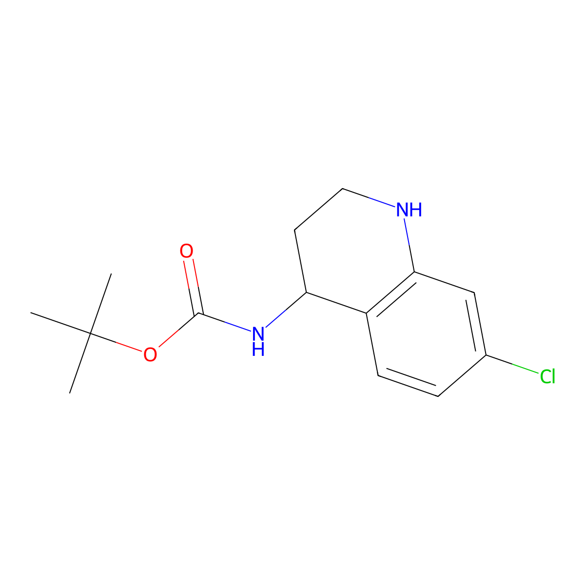tert-butyl N-(7-chloro-1,2,3,4-tetrahydroquinolin-4-yl)carbamate molecular structure, CAS 1315365-86-6