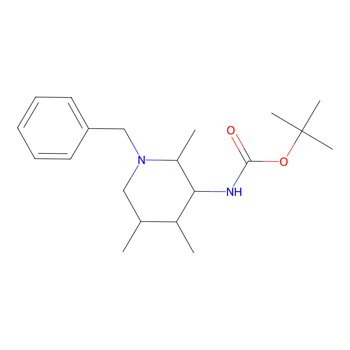 tert-butyl N-(1-benzyl-2,4,5-trimethylpiperidin-3-yl)carbamate molecular structure, CAS 1315365-88-8
