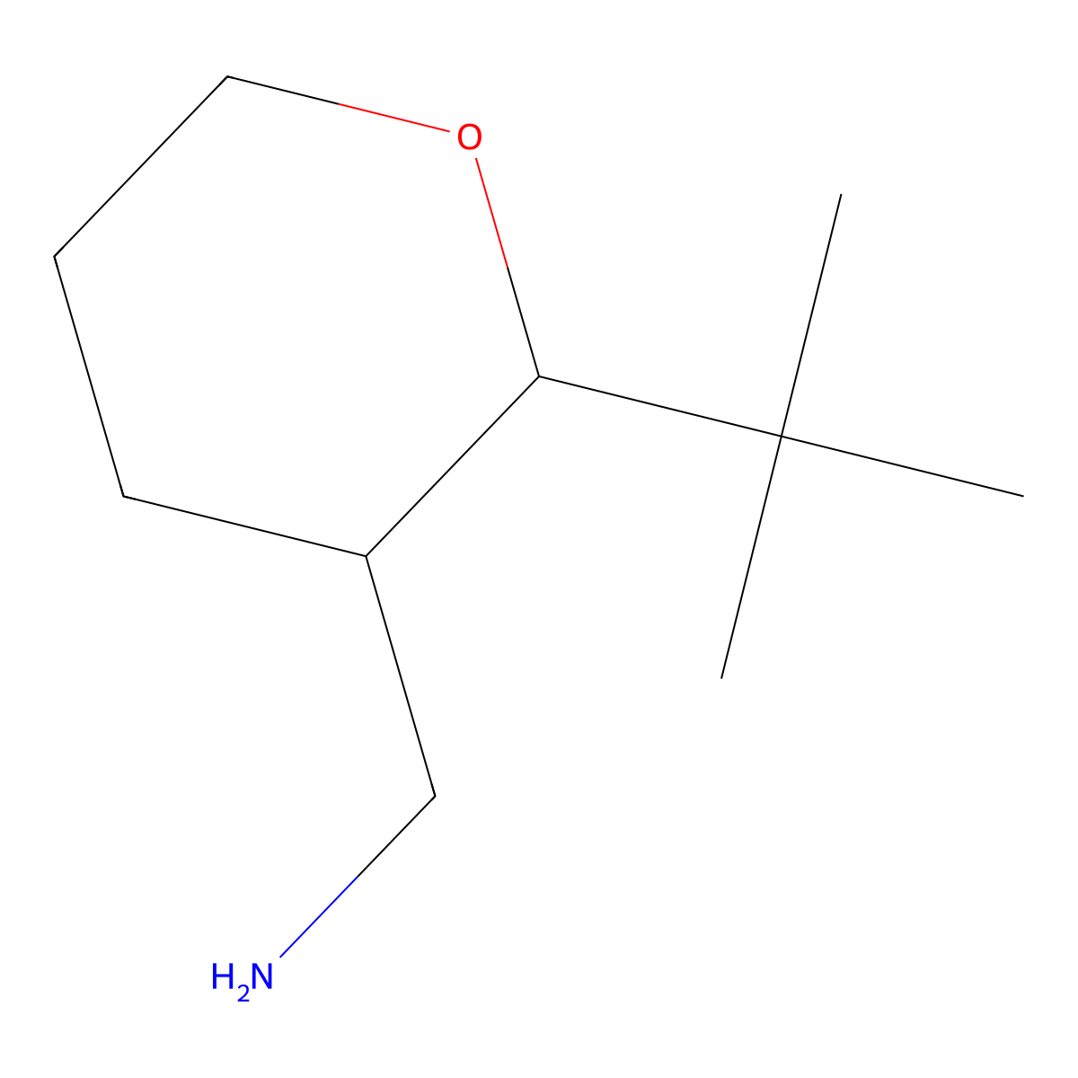 (2-Tert-butyloxan-3-yl)methanamine molecular structure, CAS 1315365-89-9
