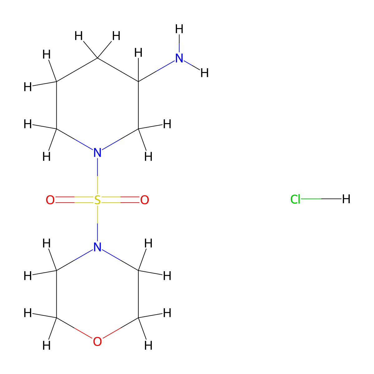 1-(Morpholine-4-sulfonyl)piperidin-3-amine hydrochloride molecular structure, CAS 1315365-90-2
