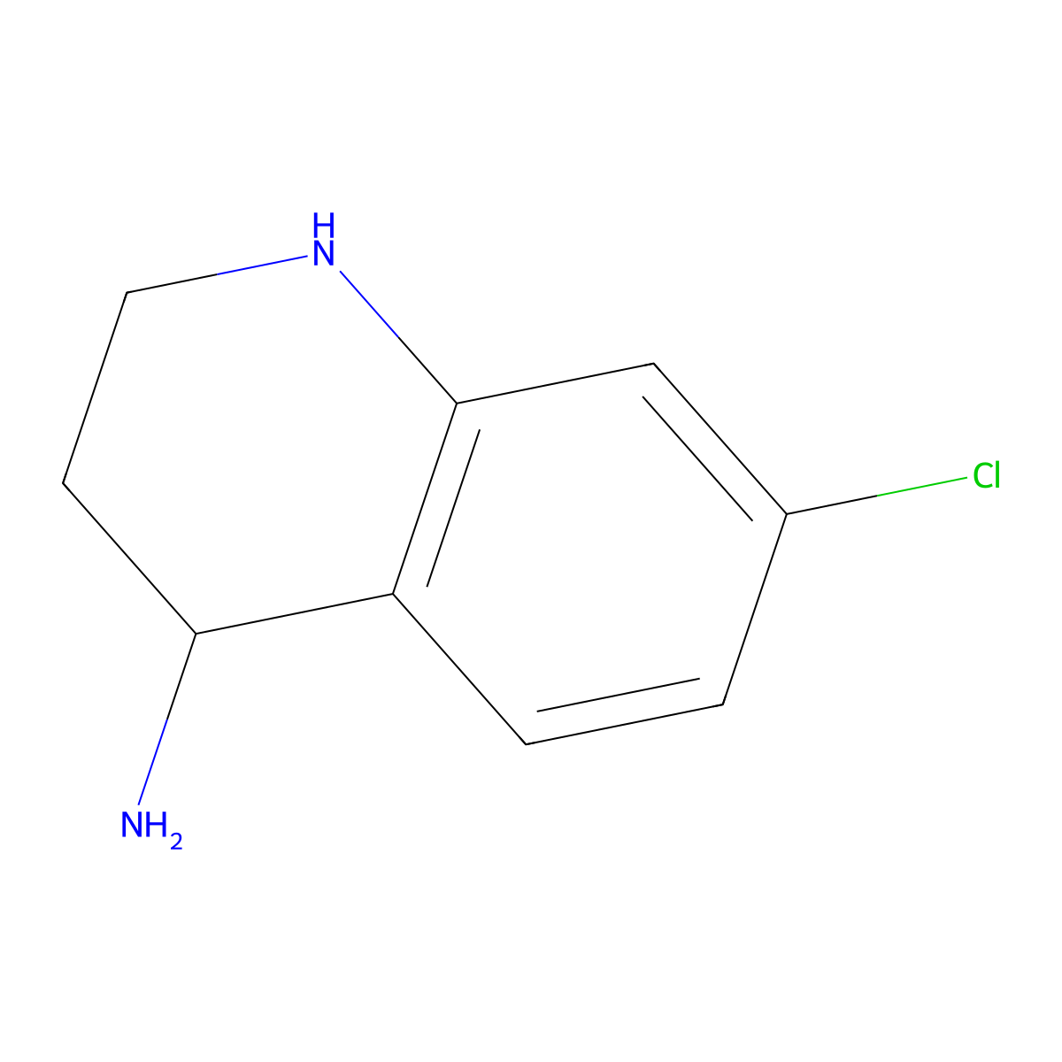 7-Chloro-1,2,3,4-tetrahydroquinolin-4-amine molecular structure, CAS 1315365-92-4