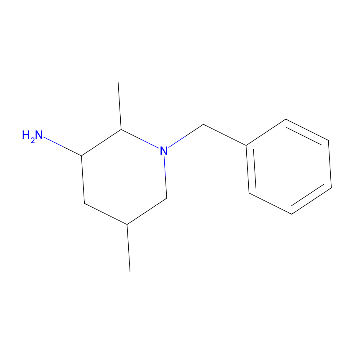 3-Piperidinamine, 2,5-dimethyl-1-(phenylmethyl)- molecular structure, CAS 1315365-93-5